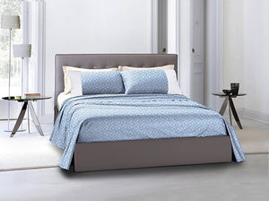 Completo letto lenzuola federe bifaccia double face stampa digitale in cotone made in italy  MAIOLICHE QUADRETTI BLU/BIANCO (copia)