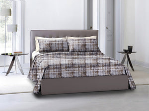 Completo letto lenzuola federe bifaccia double face stampa digitale in cotone made in italy  BRUMA/BIANCO