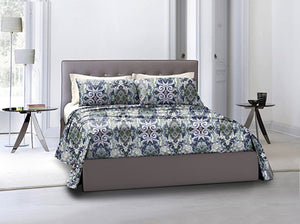 Completo letto lenzuola federe bifaccia double face stampa digitale in cotone made in italy  FIORENTINO/BIANCO