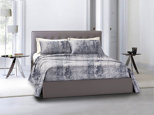 Completo letto lenzuola federe bifaccia double face stampa digitale in cotone made in italy  GRAFFITI/BIANCO