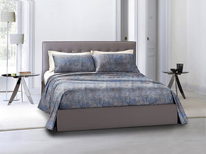 Completo letto lenzuola federe bifaccia double face stampa digitale in cotone made in italy  MISTERO/BIANCO