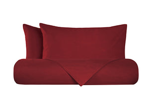 Set Letto federe parure Letto flanella caldo cotone 100% cotone Made in Italy BORDEAUX