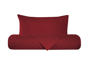 Set Letto federe parure Letto flanella caldo cotone 100% cotone Made in Italy BORDEAUX