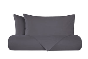 Set Letto federe parure Letto flanella caldo cotone 100% cotone Made in Italy GRIGIO FUMO