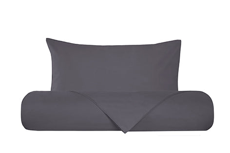 Set Letto federe parure Letto flanella caldo cotone 100% cotone Made in Italy GRIGIO FUMO