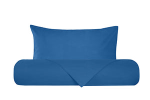 Set Letto federe parure Letto flanella caldo cotone 100% cotone Made in Italy BLU