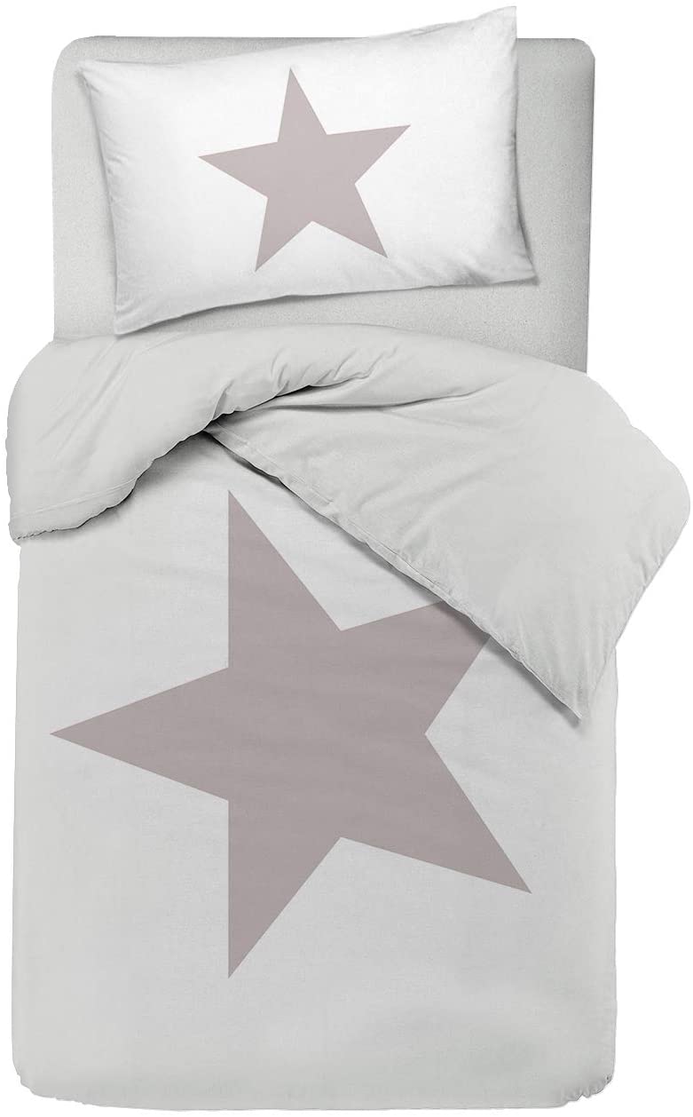 Set copripiumino federe letto 100% cotone stampa digitale STELLA ROSA - NOVILUNIO.IT