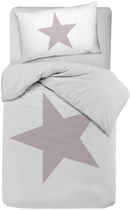 Set copripiumino federe letto 100% cotone stampa digitale STELLA ROSA - NOVILUNIO.IT