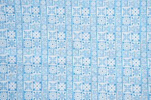Set di 6 tovaglioli da tavola in stoffa 45 x 45 CM 100% cotone stampa digitale dai colori vivi ed intensi lavabili in lavatrice made in Italy MAIOLICHE QUADRETTI BLU